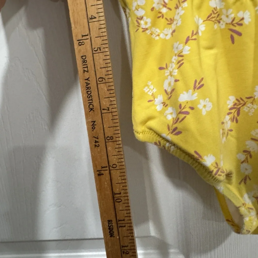 Girls' Cascading-Ruffle‎ One-Piece Swimsuit 04 Yellow Floral Swim Vacation